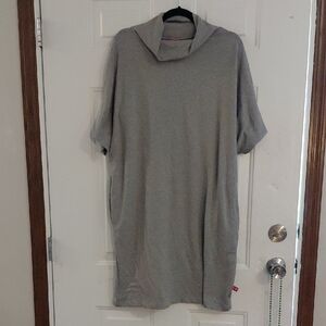 Gray Hooded T-Shirt Dress